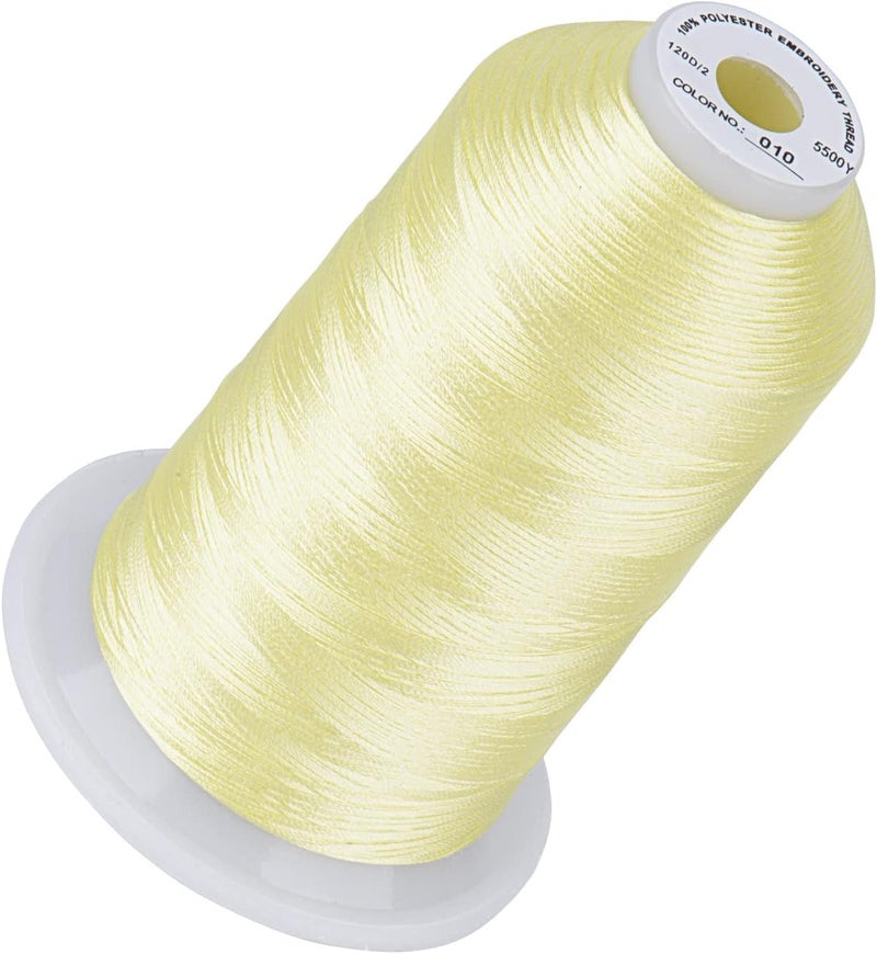 simthread 5500Yds Embroidery Thread, 5000M High-Yardage 40WT 100% Polyester Thread – 170+ Vivid Colors, High-Speed Rated – Compatible with Brother, Singer, Janome & More - Cream Brown 010 - Image 1